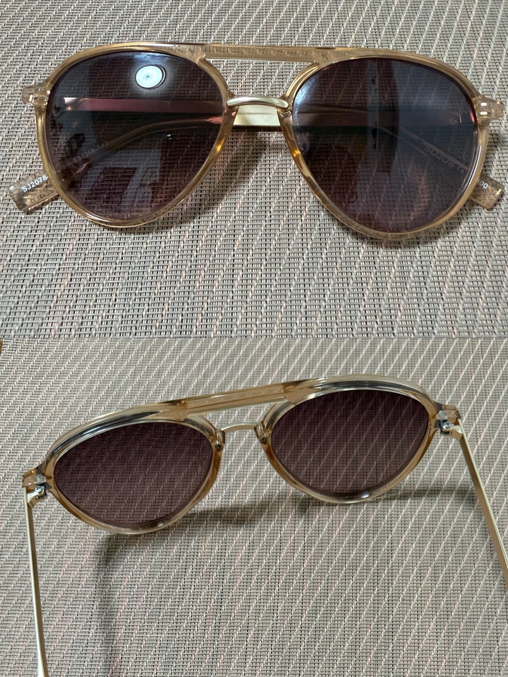 Sojos aviator honey Brown frame Round Sunglasses with Gold Bridge